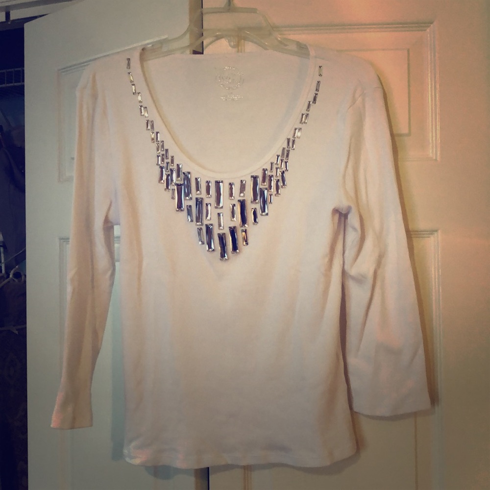 Michael Kors white top with crystals
